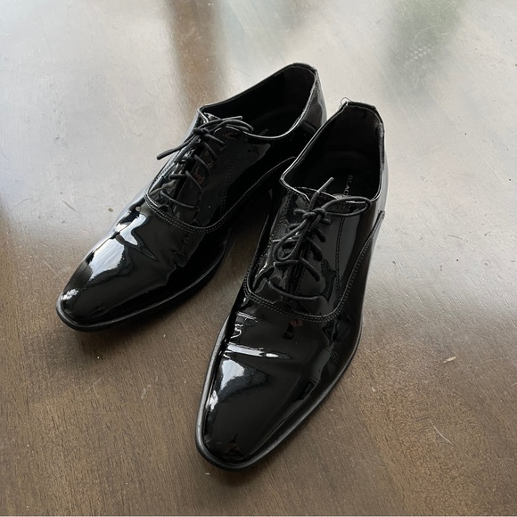 Black Brown 1826 Patent Leather Dress Shoes - Picture 1 of 6